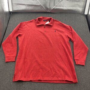 POLO RALPH LAUREN Mens Estate Rib Quarter Zip Brown Pullover Sweater‎ 3XLT $130